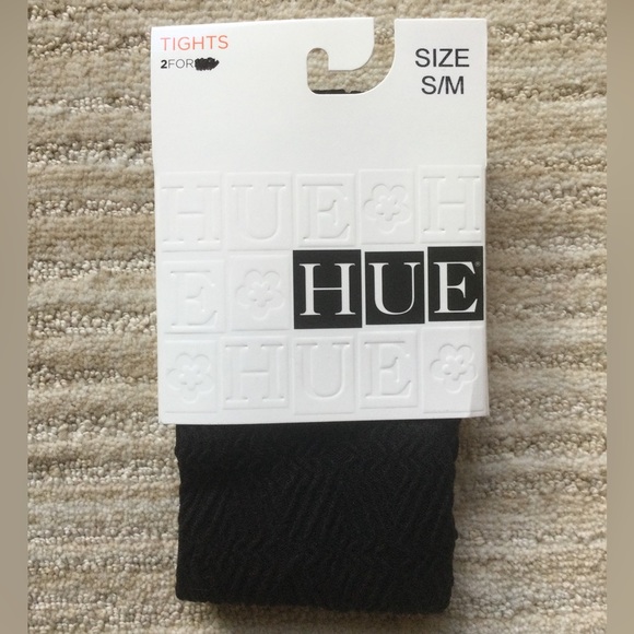 HUE Diamond Textured Tights with Control Top Black Size S | M - Picture 1 of 12